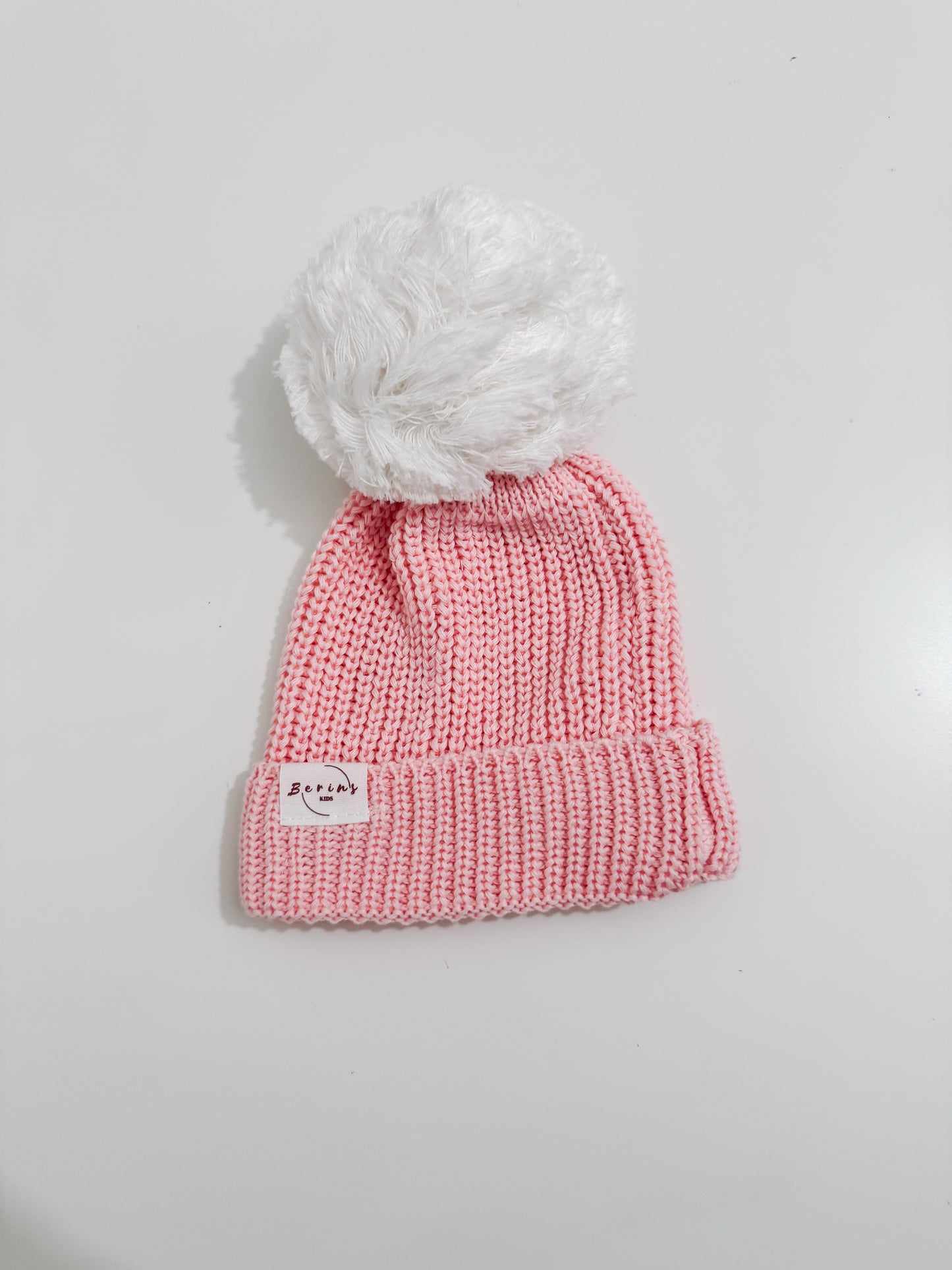 Newborn Baby Luxurious Knit Hat and Booties Set | Pink, White, Sage, Beige Socks, Pom Pom Beanie Hat