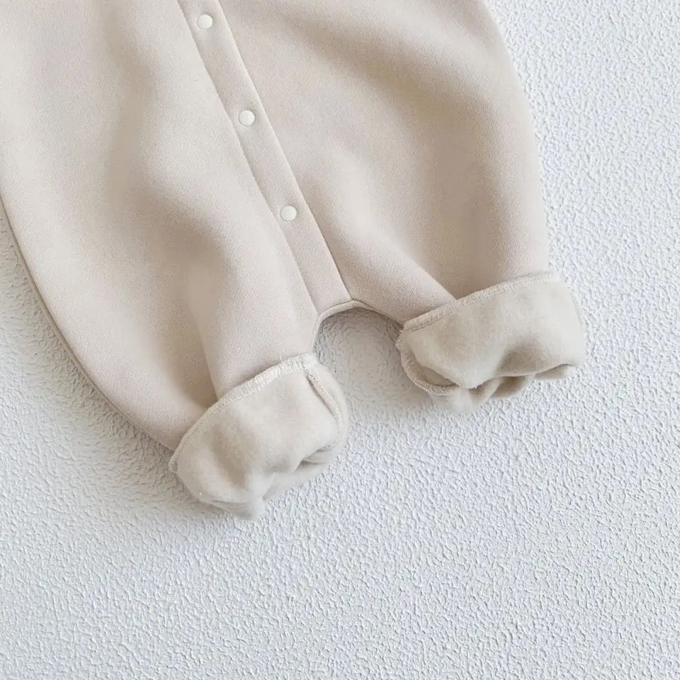Baby/Toddler Autumn-Winter Personalised Teddy Bear Bodysuit (BEIGE) Jumpsuit Hoodies | Boy Girl Romper