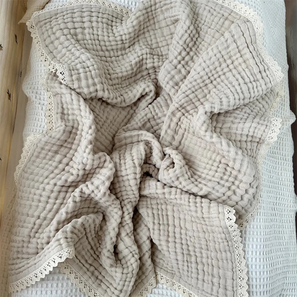 CAPPUCCINO Super Soft 6 Layers Gauze Blanket for Baby/Kids (105x105m) | Personalised Muslin Blanket