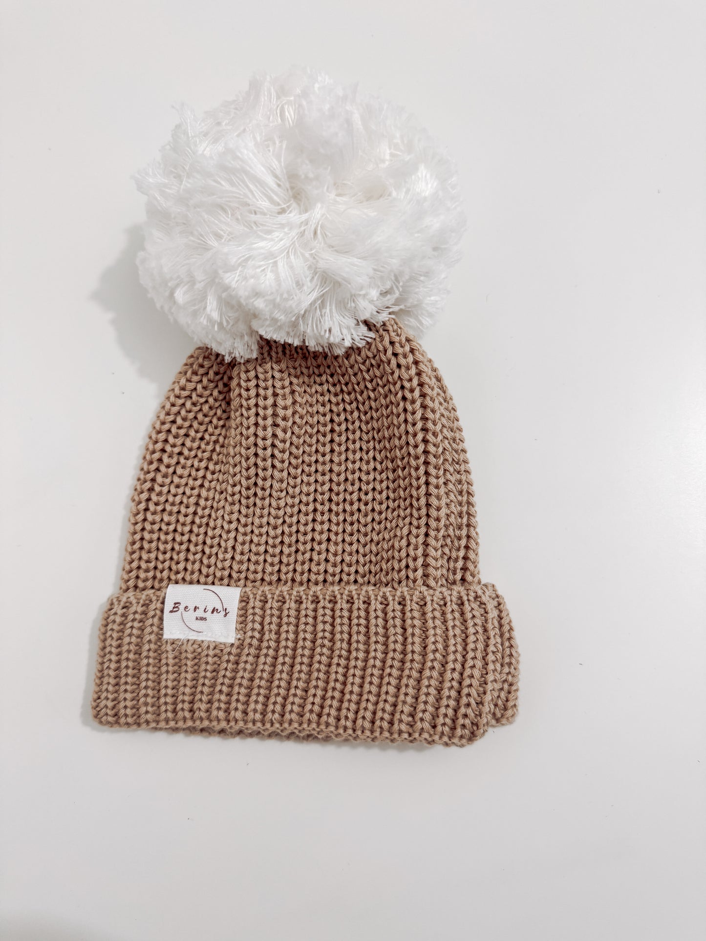 Newborn Baby Luxurious Knit Hat and Booties Set | Pink, White, Sage, Beige Socks, Pom Pom Beanie Hat