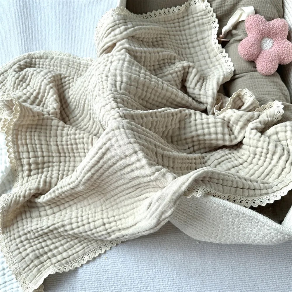 CAPPUCCINO Super Soft 6 Layers Gauze Blanket for Baby/Kids (105x105m) | Personalised Muslin Blanket