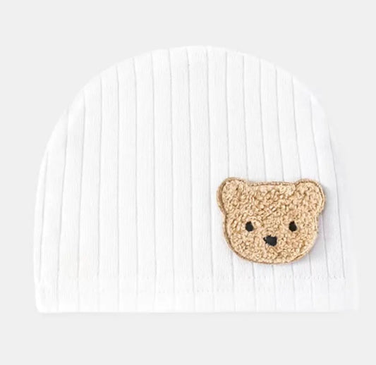 Baby/Infant 0-3M White Bear Beanie Hat for Boys Girls