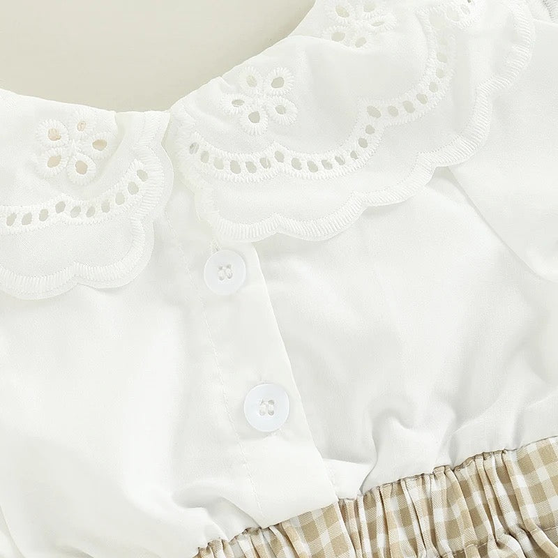 2Pcs Baby Girl Outfit, Long Sleeve Romper + Hairband Set