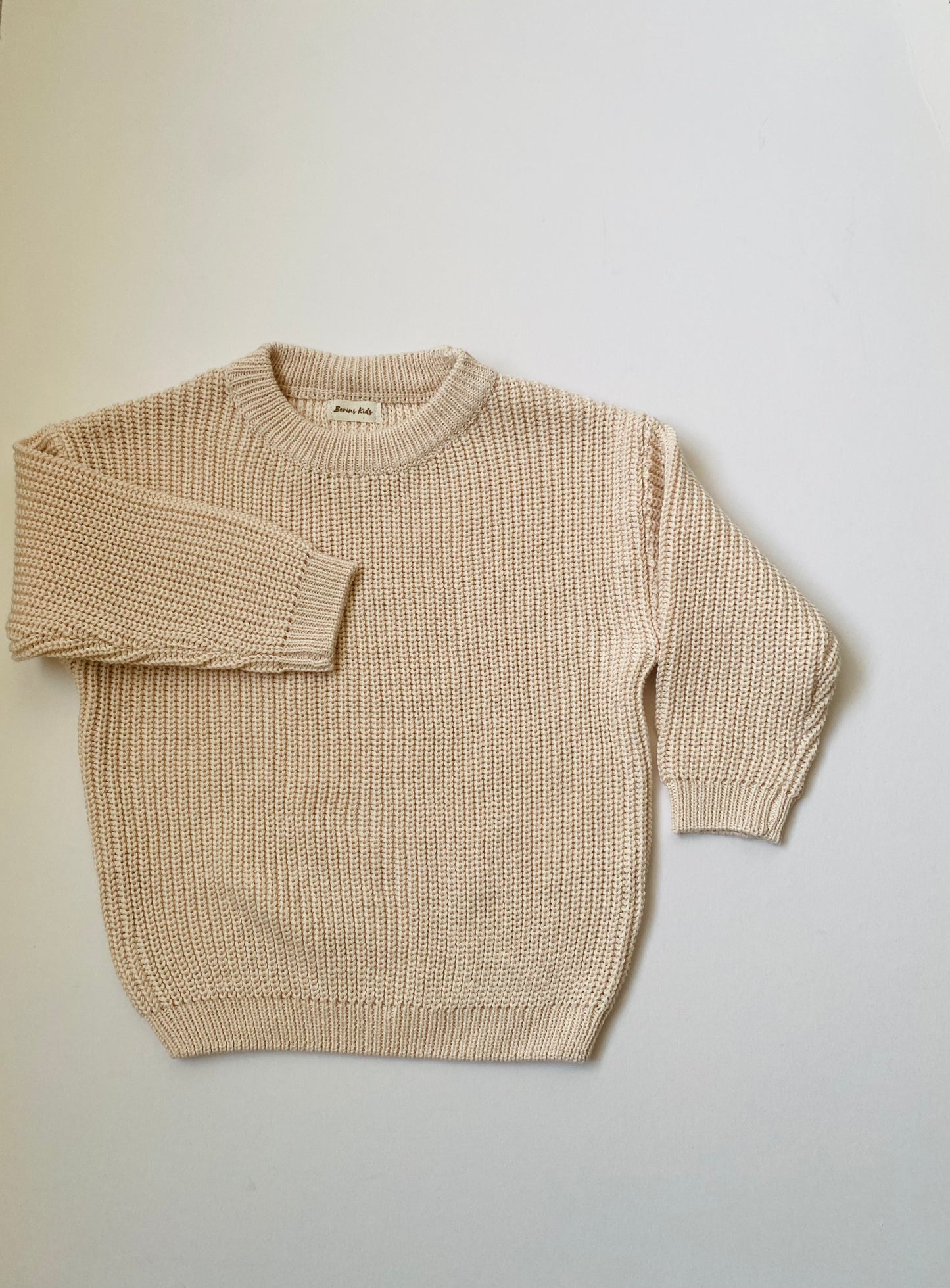 Baby/Toddler CREAM Oversized Cotton Knit Sweater for Boys and Girls | Personalised Jumper