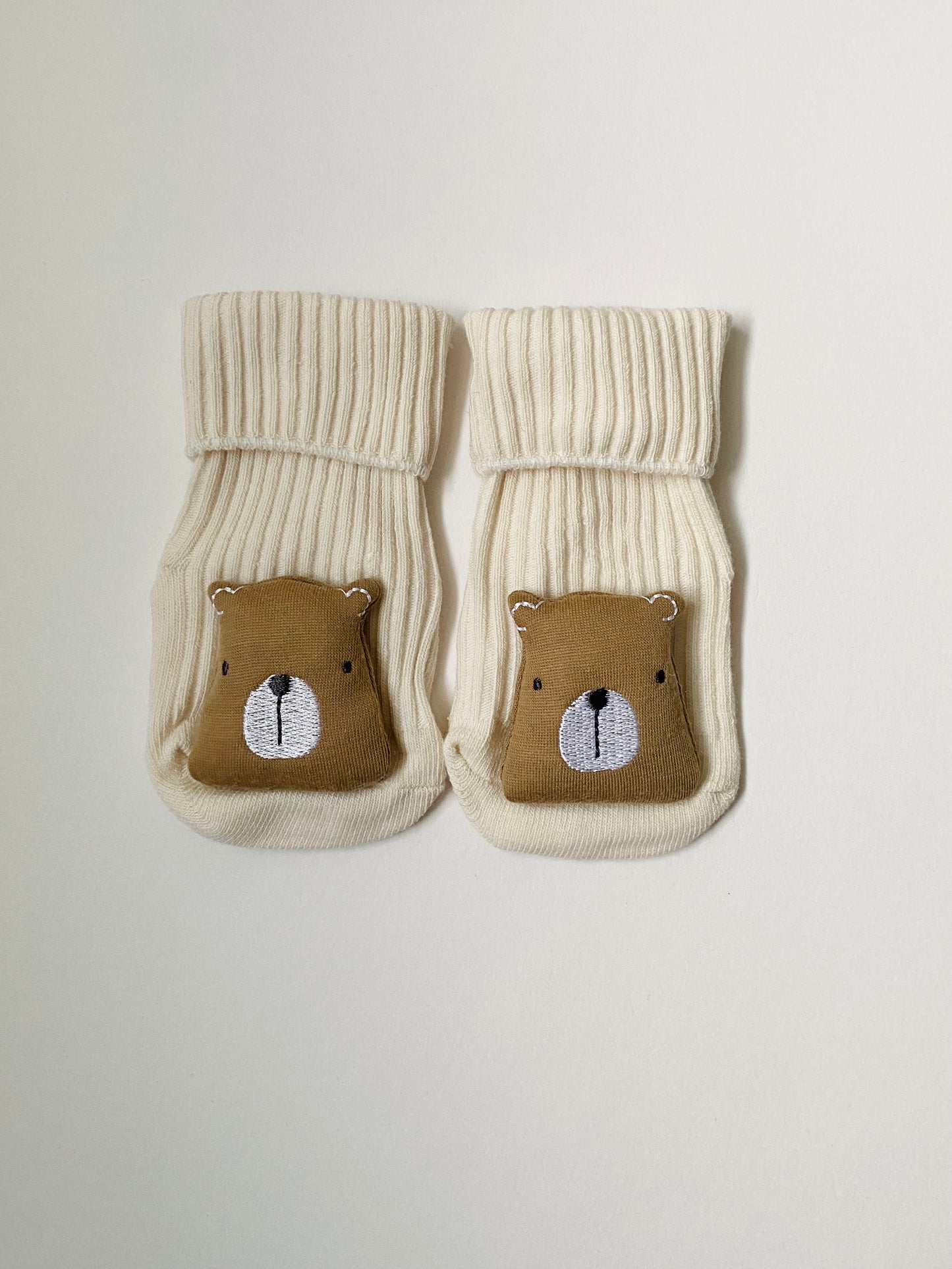Cute Teddy Bear Socks - Beige Colour
