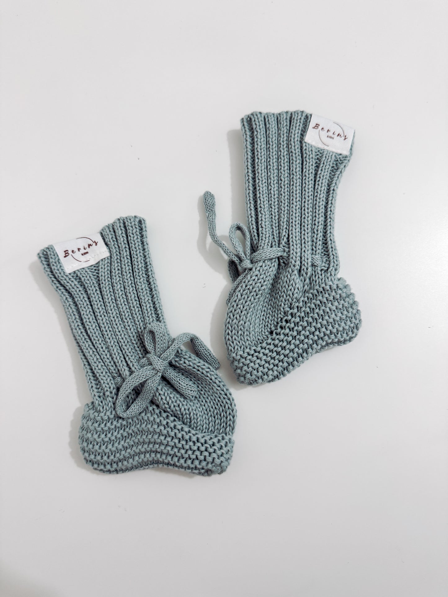 Newborn Baby Luxurious Knit Hat and Booties Set | Pink, White, Sage, Beige Socks, Pom Pom Beanie Hat