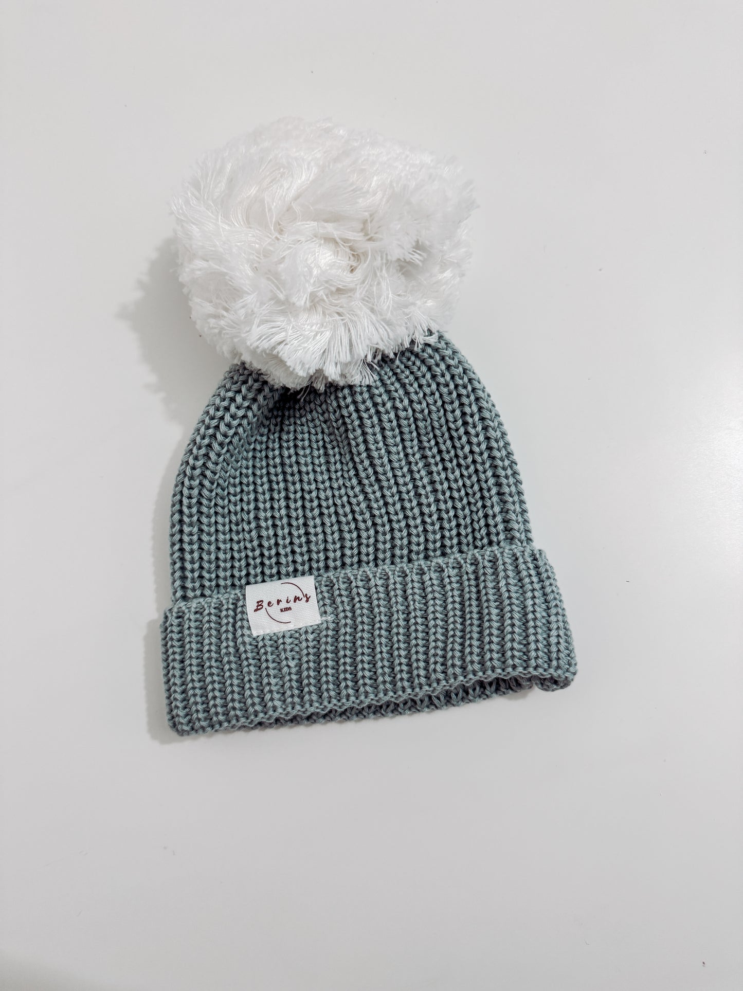 Newborn Baby Luxurious Knit Hat and Booties Set | Pink, White, Sage, Beige Socks, Pom Pom Beanie Hat