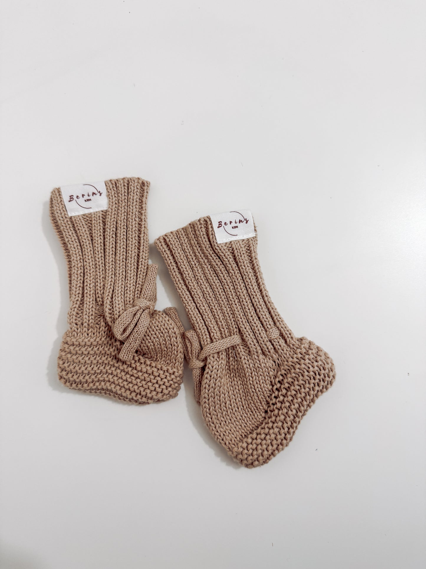Newborn Baby Luxurious Knit Hat and Booties Set | Pink, White, Sage, Beige Socks, Pom Pom Beanie Hat