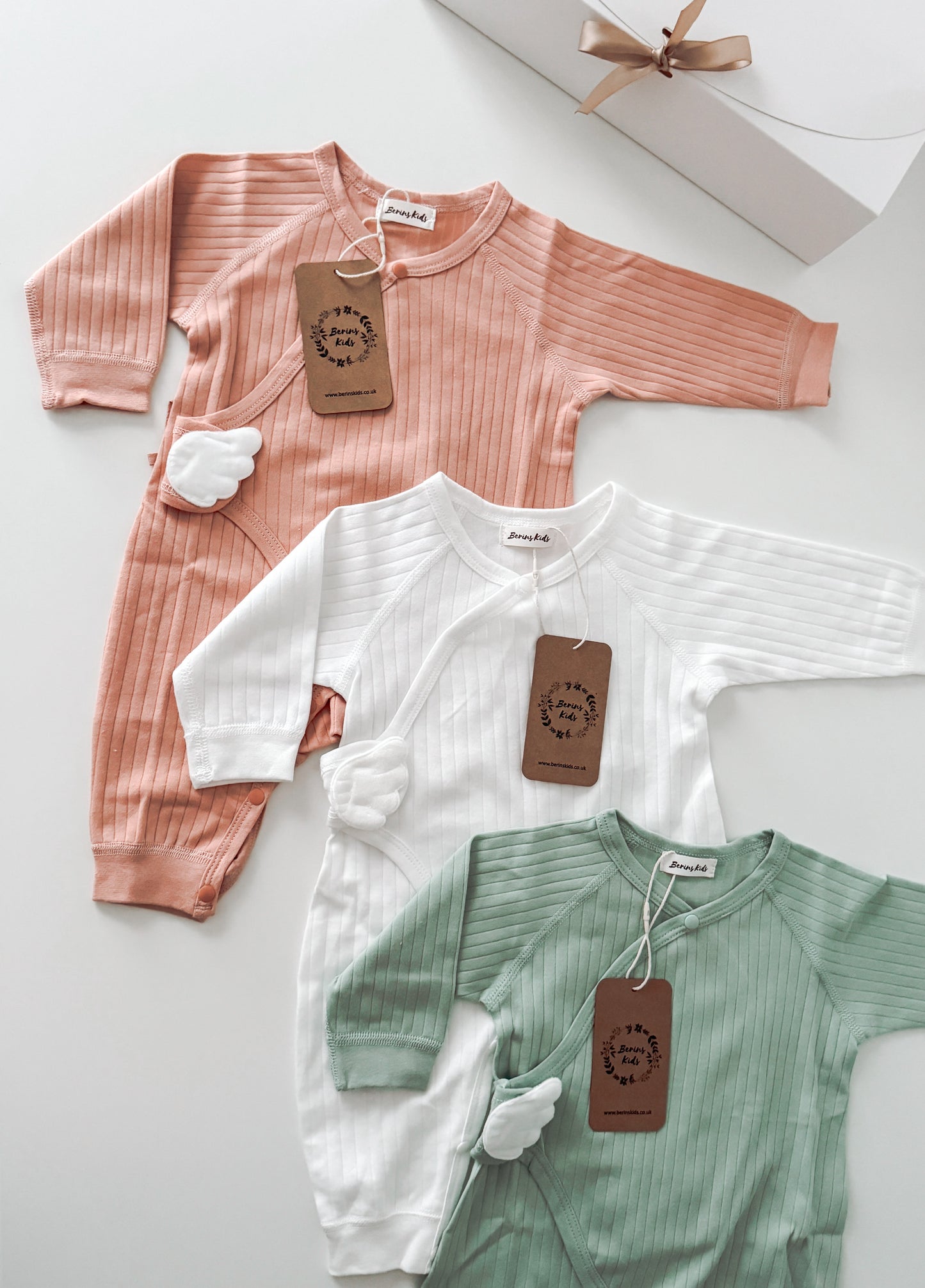 Baby Angel Wing Romper(Mint Green)- Personalised Bodysuit for Newborn Boy Girl