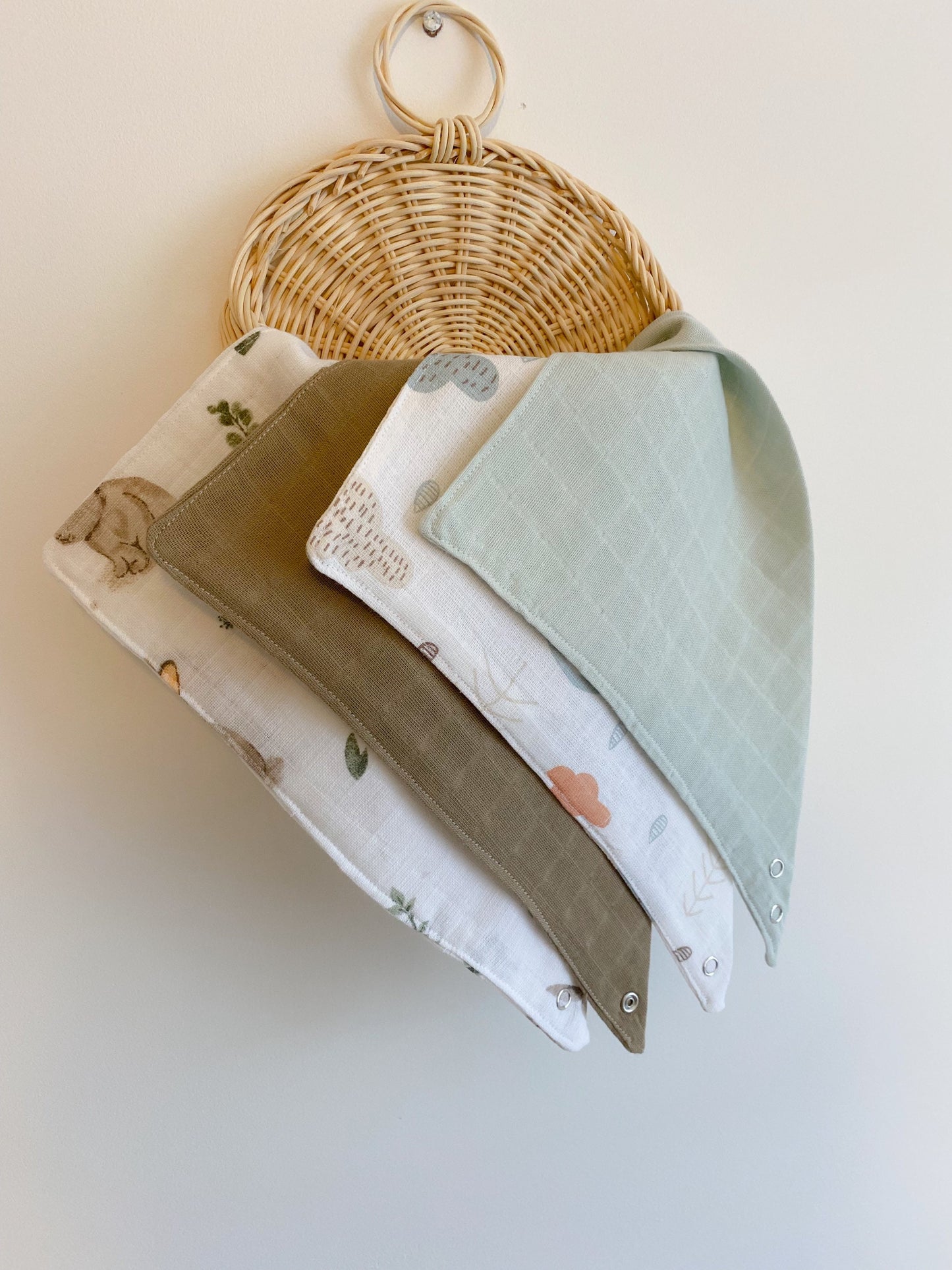Baby/Toddler Bibs for Girls Boys | Set of 4 Cotton Muslin Soft Absorbent Bibs