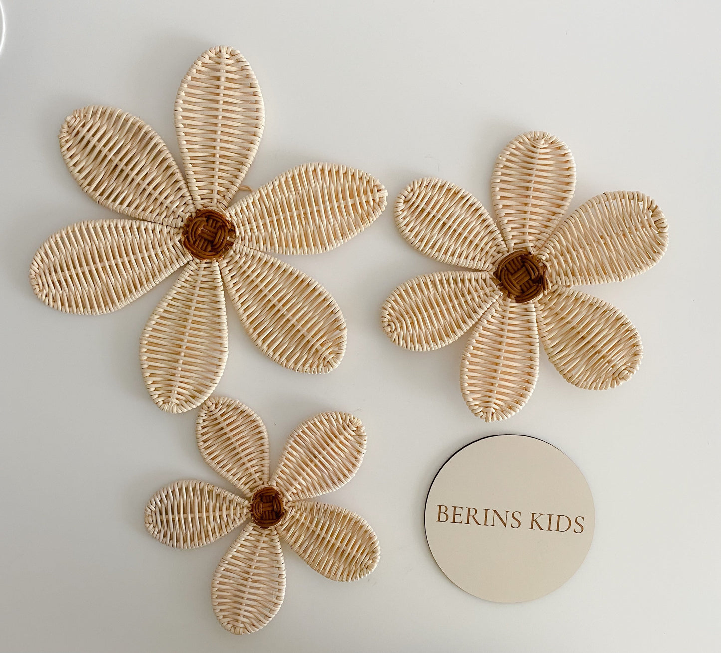 Handmade Rattan Flower Wall Hanging | Boho Nursery Wall Decor |