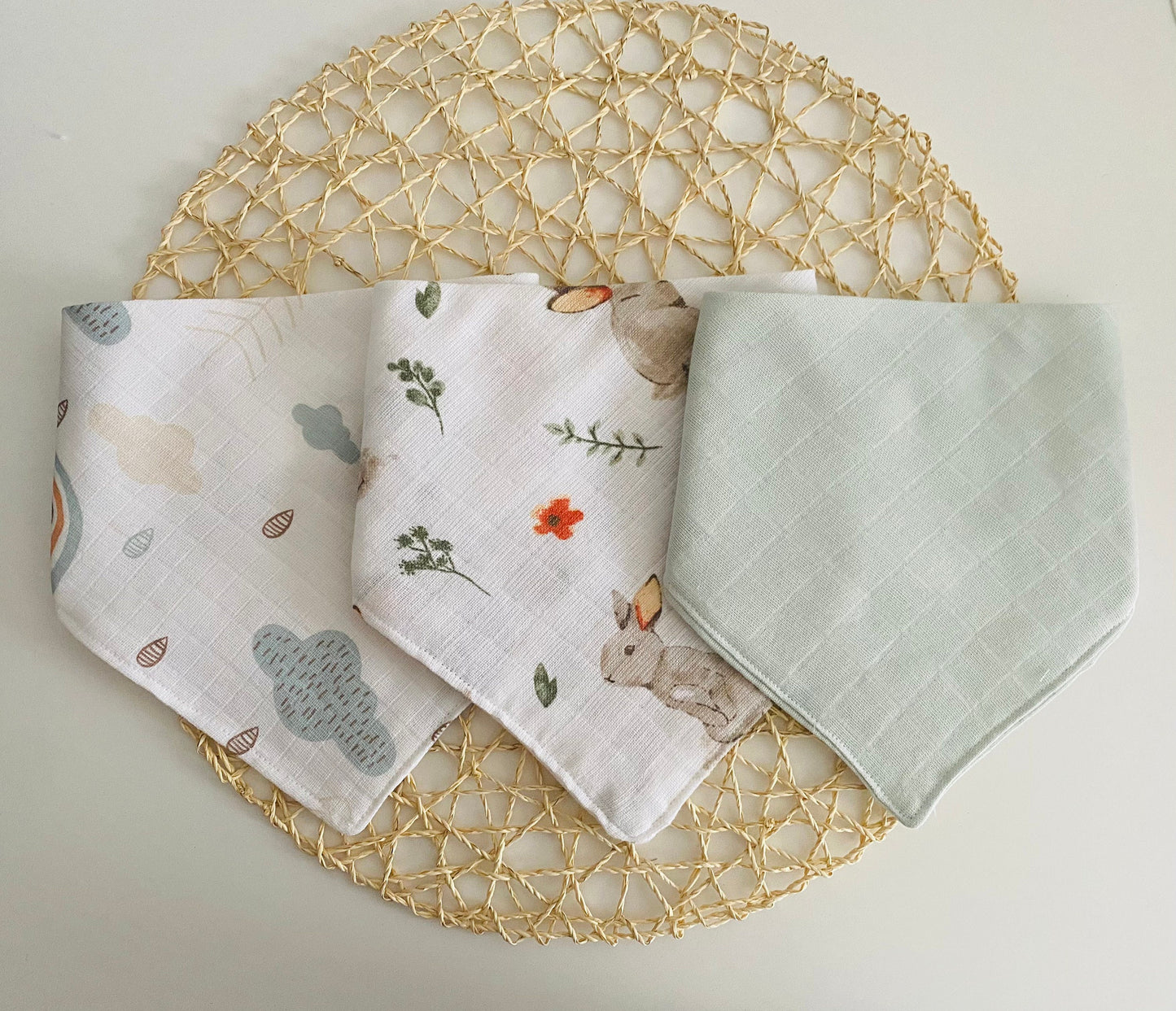 Baby/Toddler Cotton Muslin Bibs Set of 3