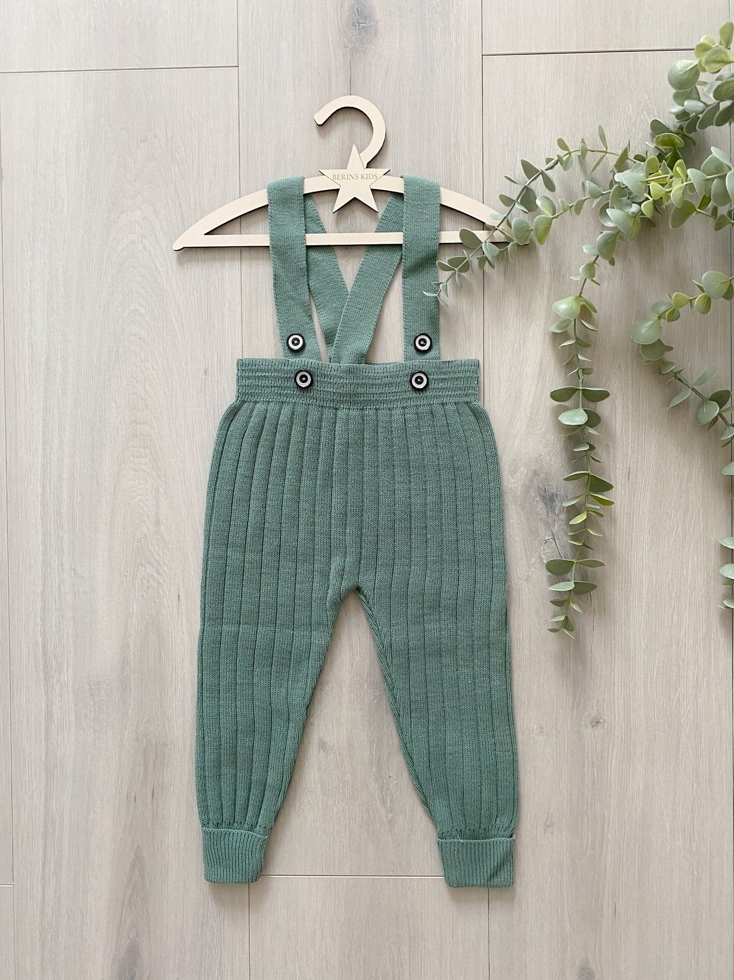 Baby/Toddler Knitted Dungarees Trousers with Suspenders