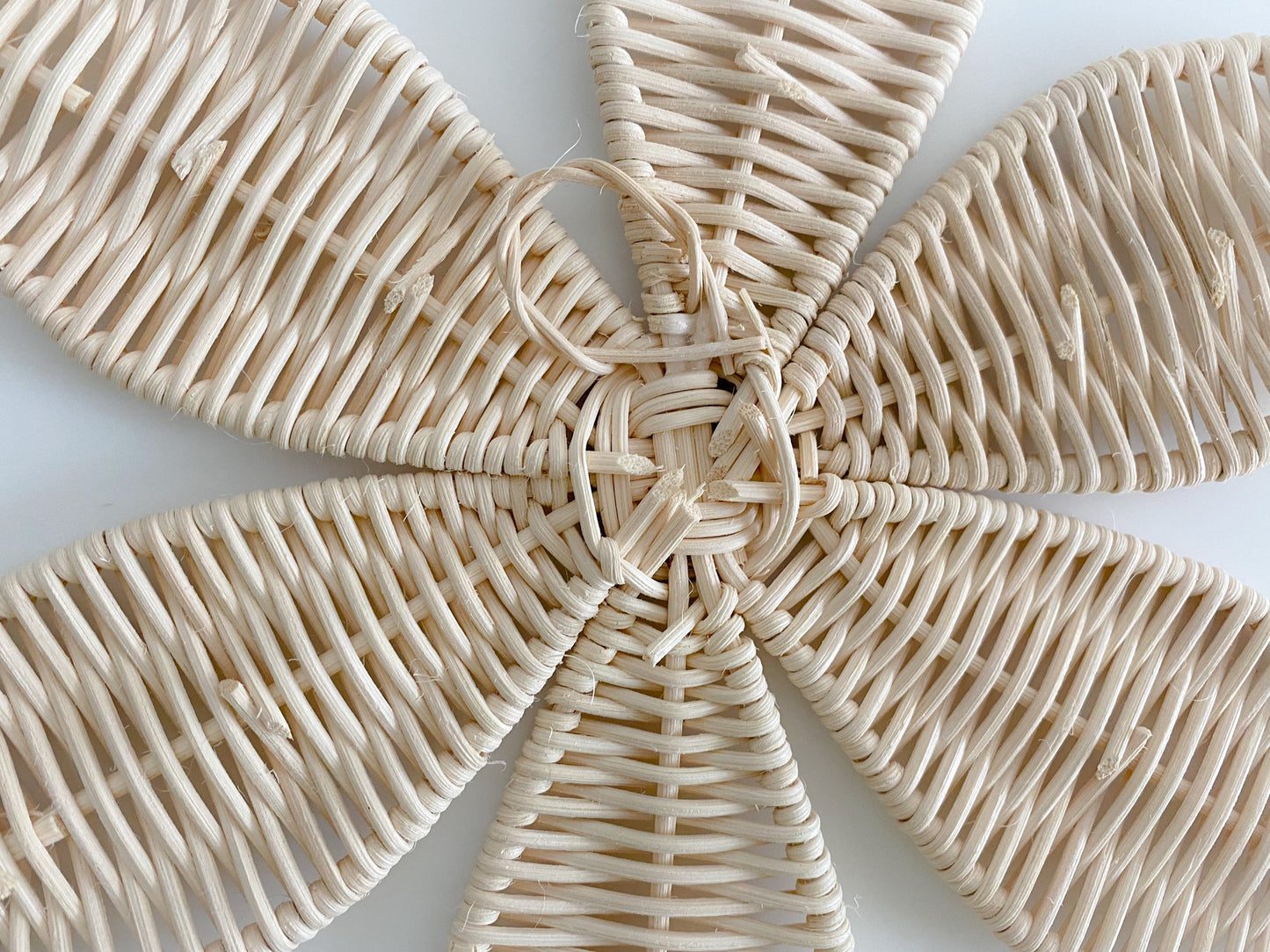 Handmade Rattan Flower Wall Hanging | Boho Nursery Wall Decor |