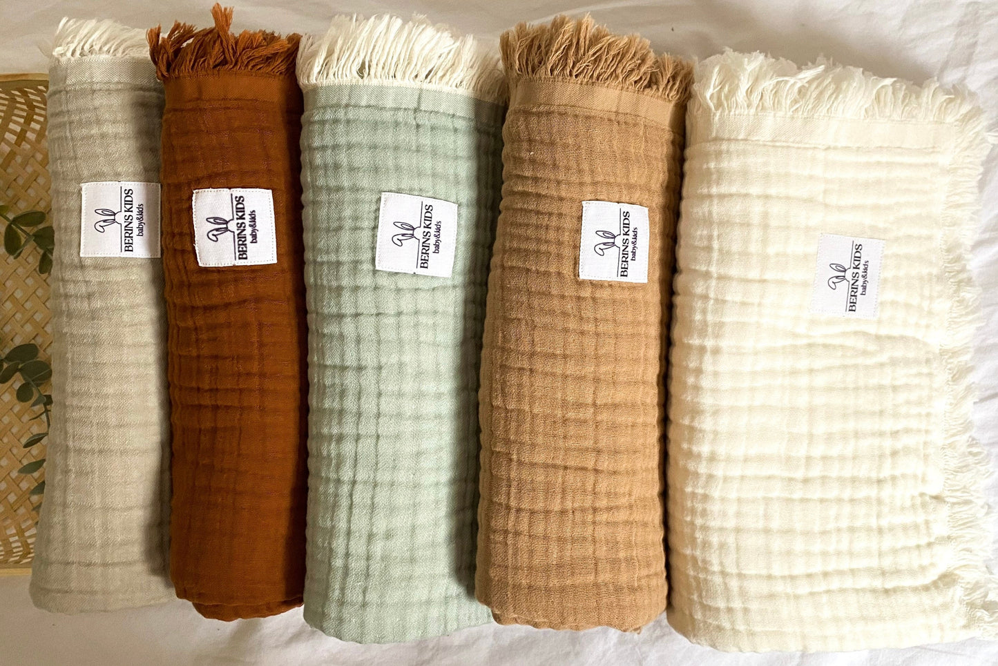 Soft Gauze Muslin Blanket 100% Cotton for Baby/Kids| Personalised Luxury Muslin Blankets 110x110cm