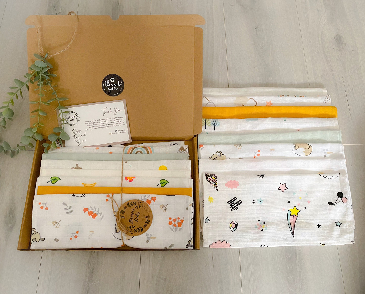 Washcloths Set of 8 Baby Muslin Cloths| Reusable Baby Face Towel 30x30cm