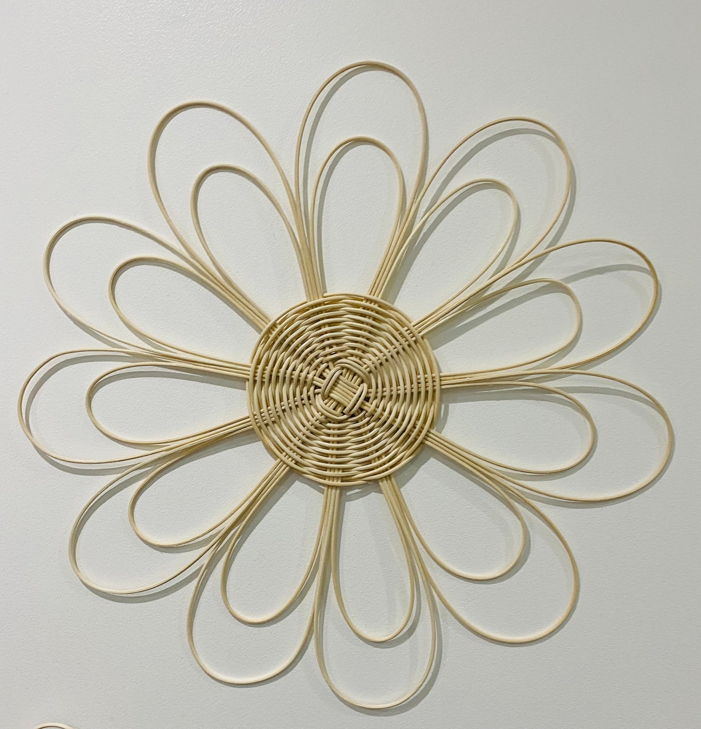 Handmade Rattan Flower Wall Hanging | Nursery Wall Decor
