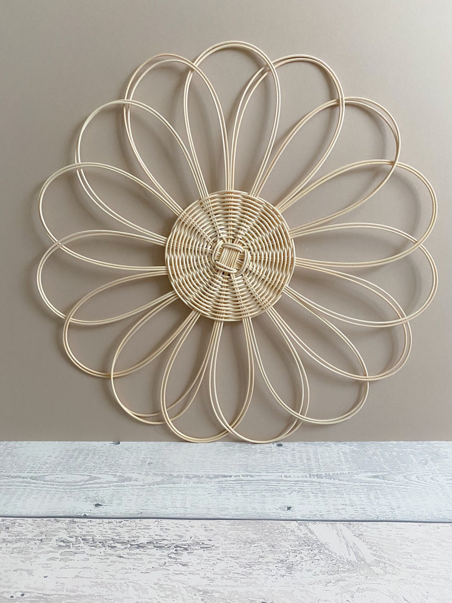 Handmade 3X Rattan Flower Wall Hanging | Boho Style Wall Decor