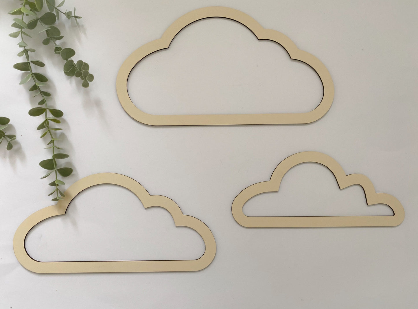Wooden Set of 9 Wall Decor, Moon, Cloud, Star, Balloon | Boho Style Nursery Wall Decor