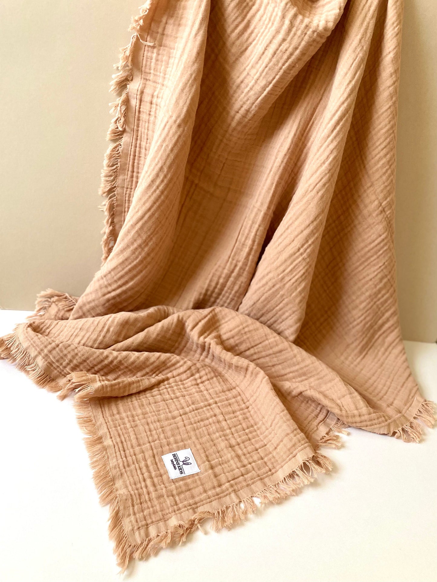 Dusky Pink Soft Gauze 100%Cotton Baby/Kids Blanket| Personalised Muslin Baby Kids Throw Blanket