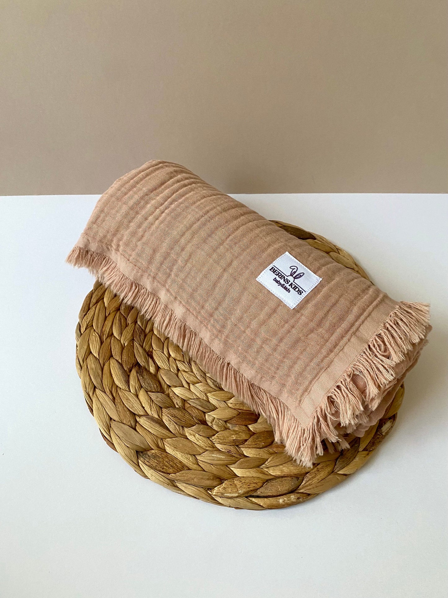 Dusky Pink Soft Gauze 100%Cotton Baby/Kids Blanket| Personalised Muslin Baby Kids Throw Blanket
