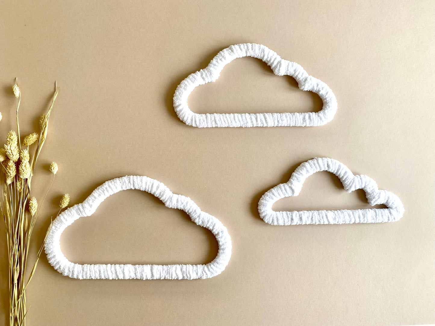 Fluffy Cloud Set of 3 Wall Decor| Boho Style Nursery Wall Shelf Decor
