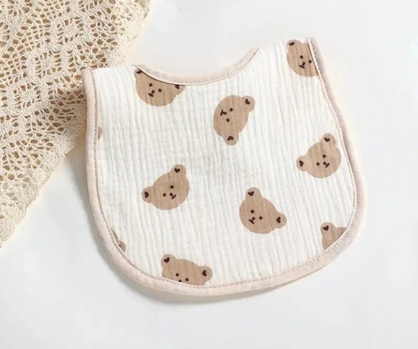 Baby/Toddler Bear Muslin Cotton Bib