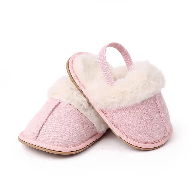 Pink Fluffy Baby Slippers