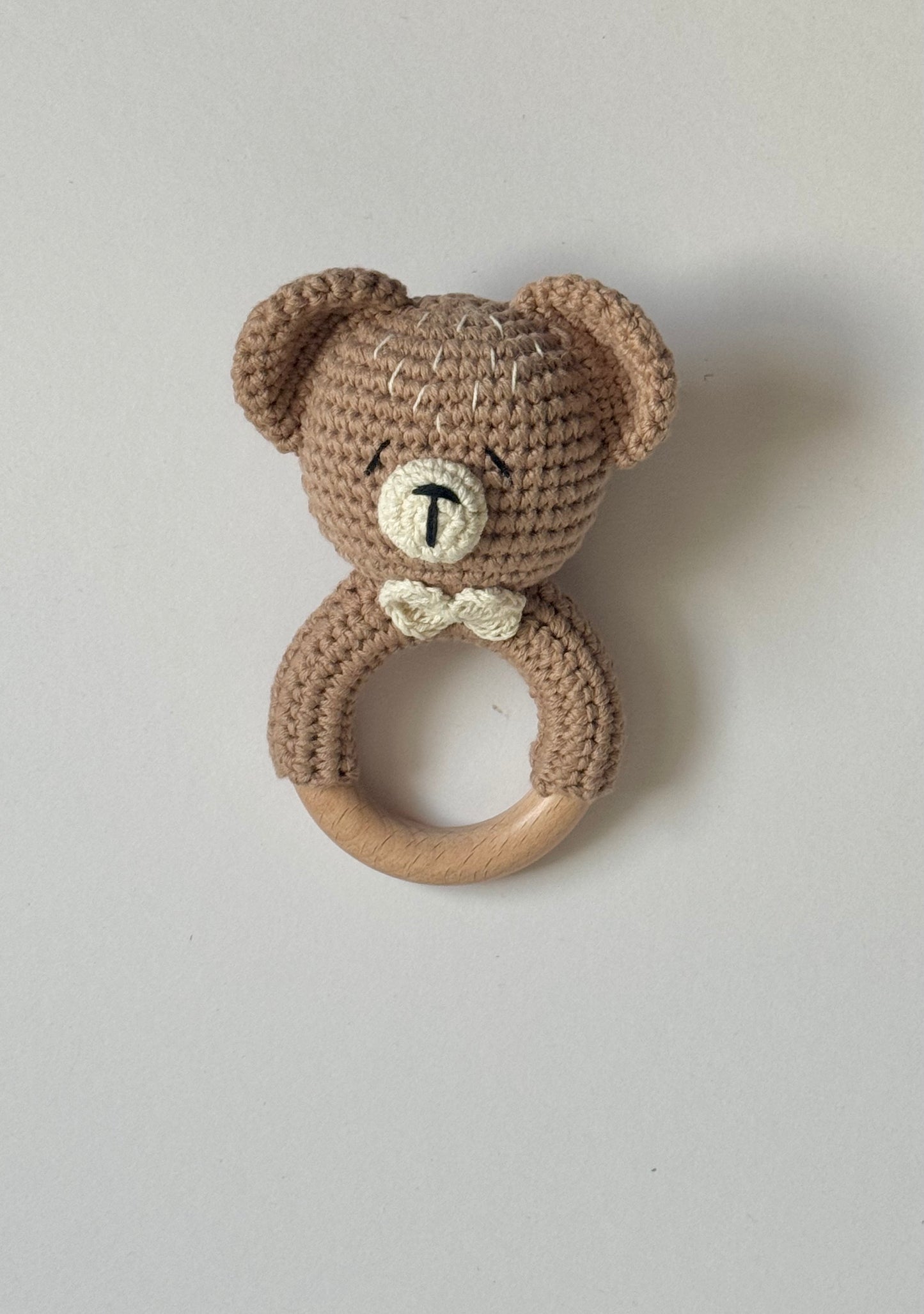 Handmade Bear Baby Rattle, Crochet toys for baby/toddler