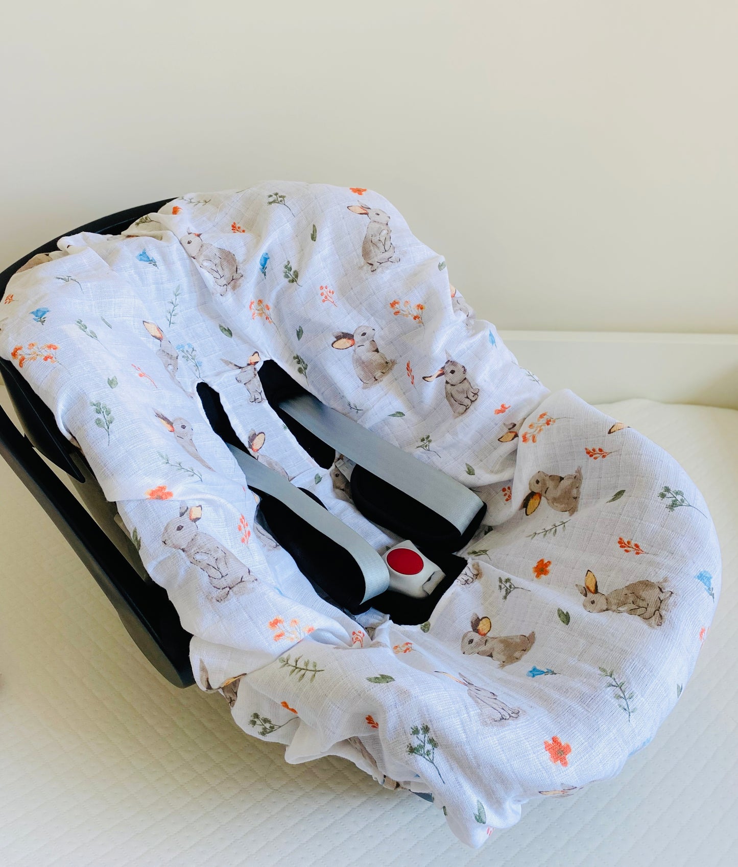 Baby Car Seat Protector Cover | Cotton Muslin Liner