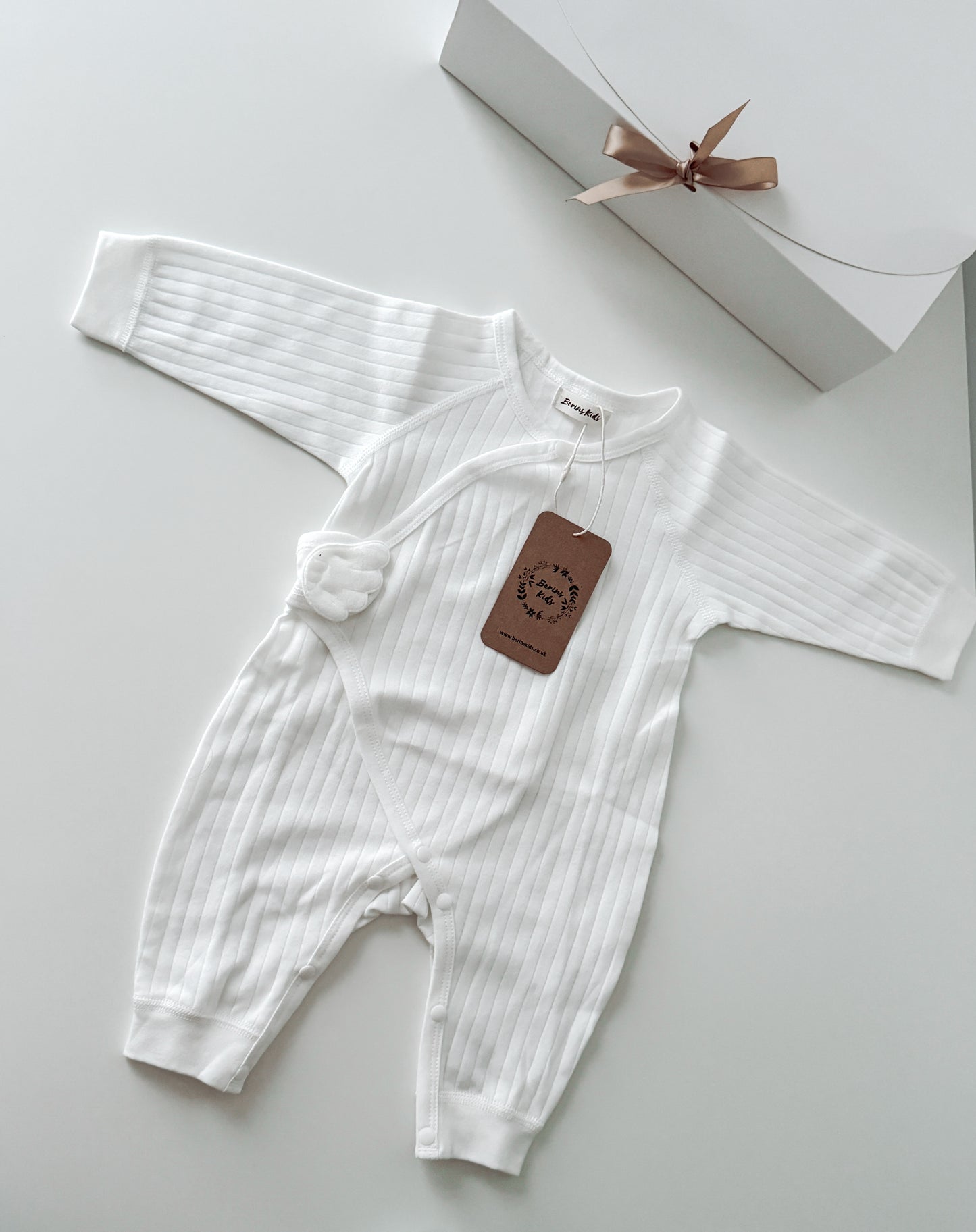 Baby Angel Wing Romper(WHITE)- Personalised Bodysuit for Newborn Boy Girl