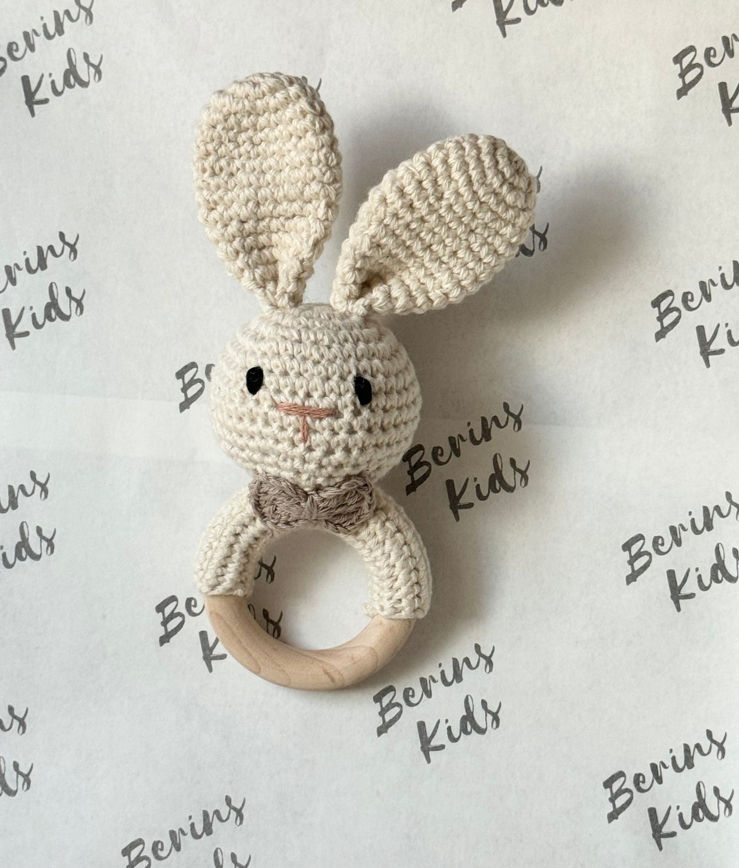 Handmade Bunny Baby Rattle, Crochet toys for baby/toddler