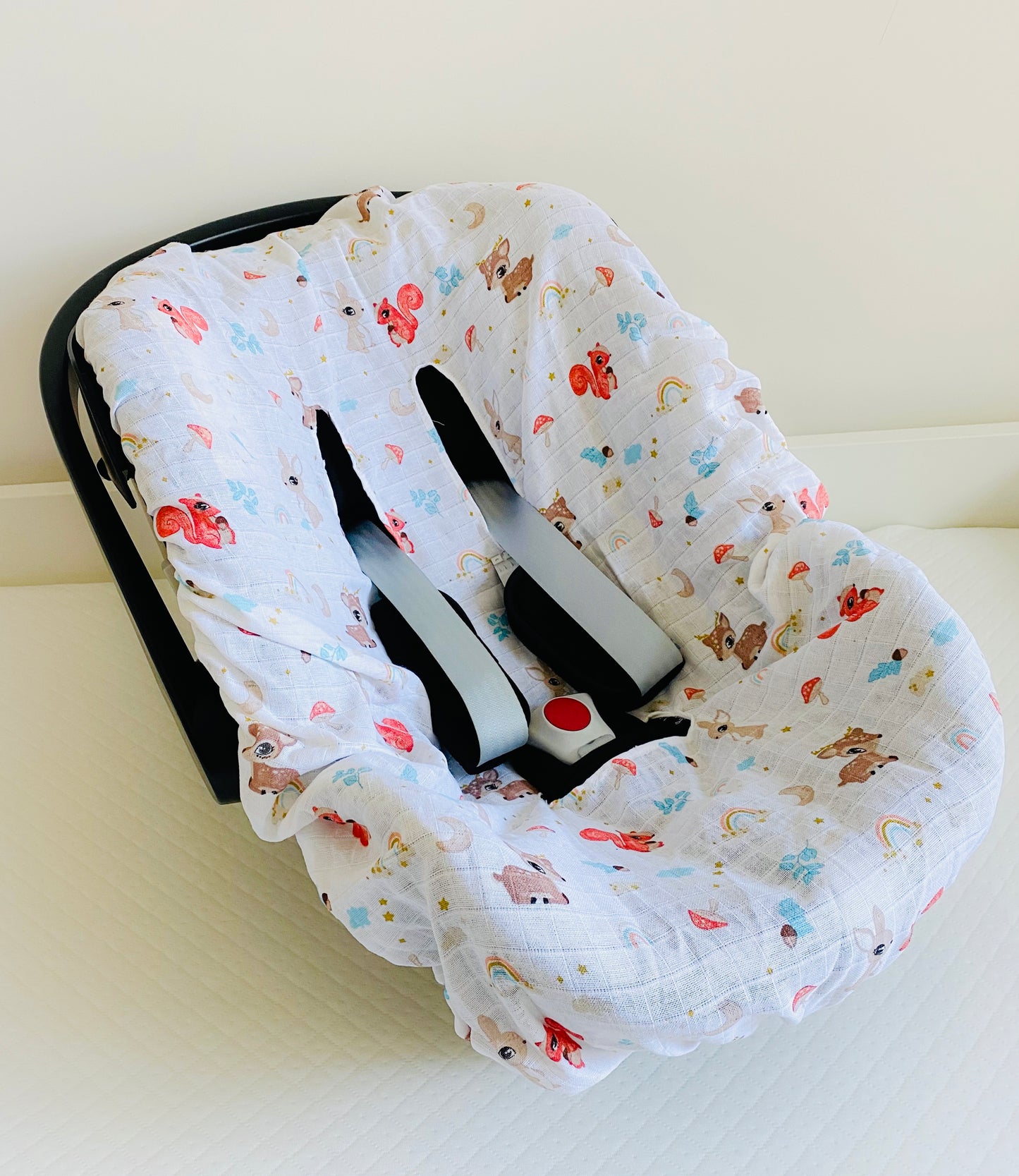 Baby Car Seat Protector Cover | Cotton Muslin Liner