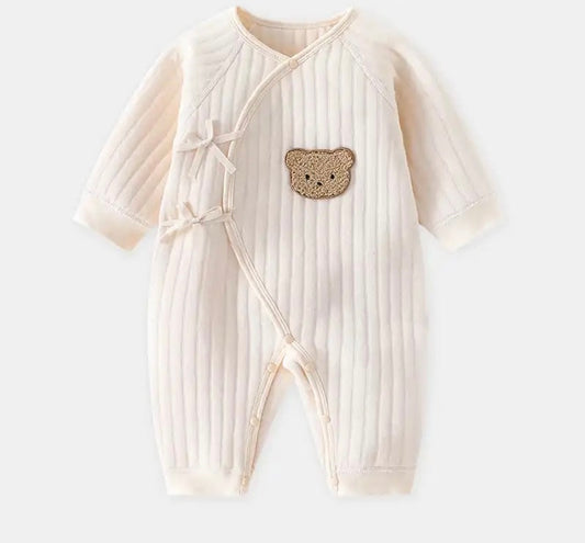 Baby Autumn/Winter Teddy Bear Romper(CREAM)- Bodysuit for Newborn Boy Girl