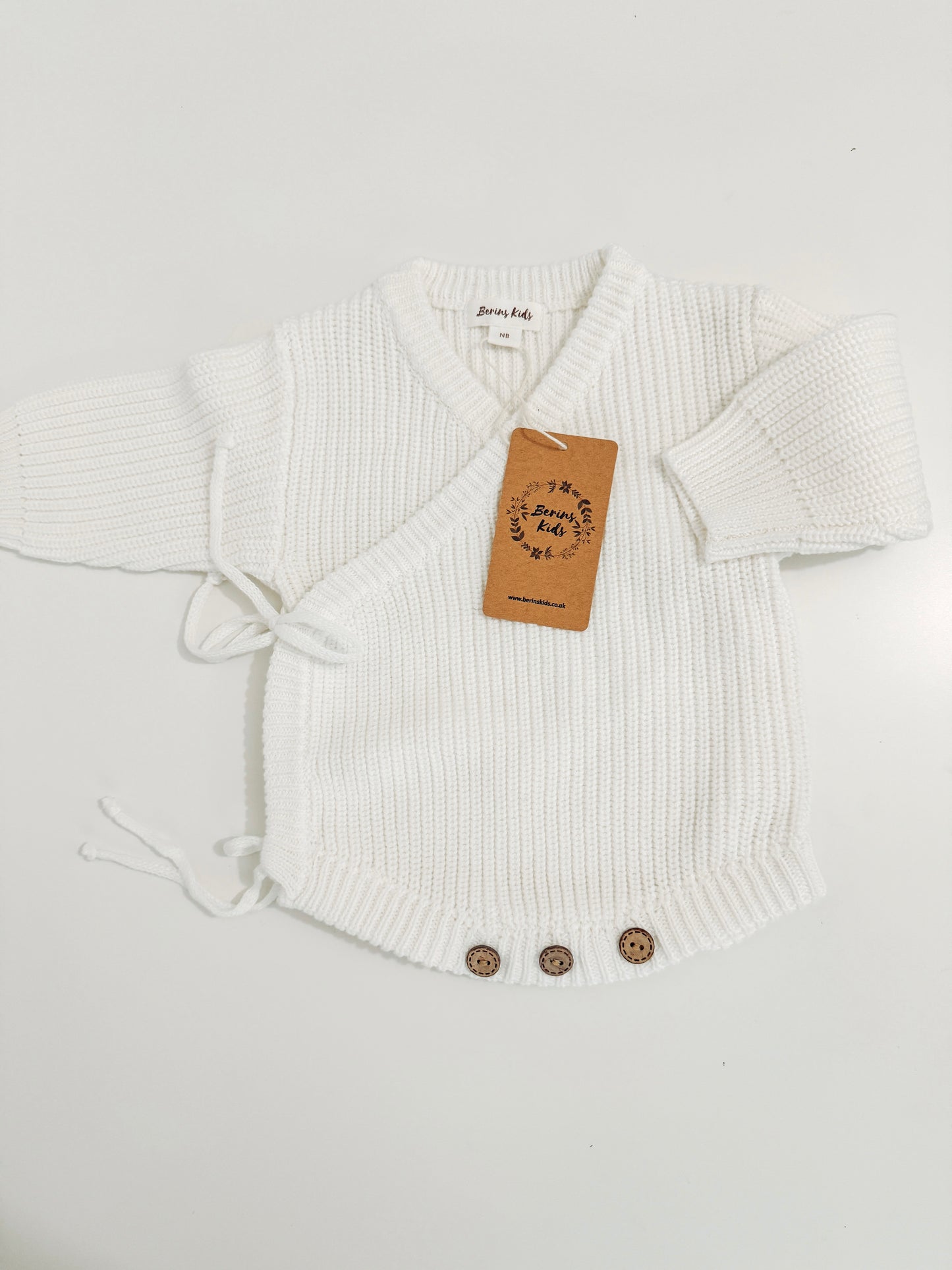 EMBROIDERED-PERSONALISED Newborn  Baby Knit Cotton Rompers | Luxury Baby Cardigan | White Soft Cotton Romper