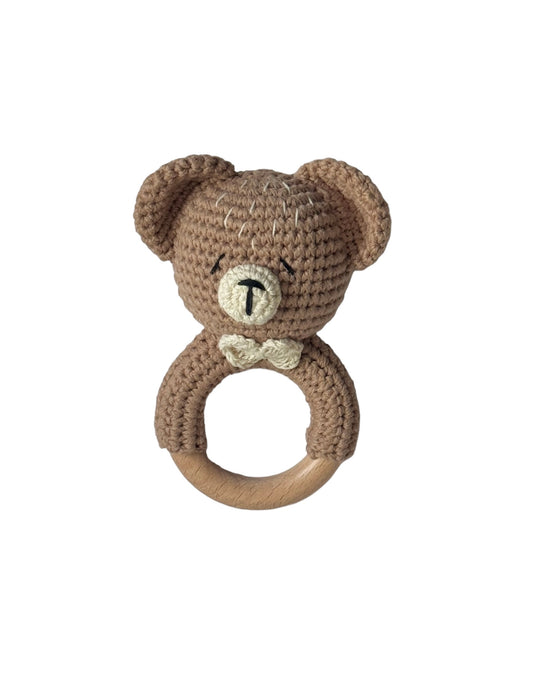 Handmade Bear Baby Rattle, Crochet toys for baby/toddler