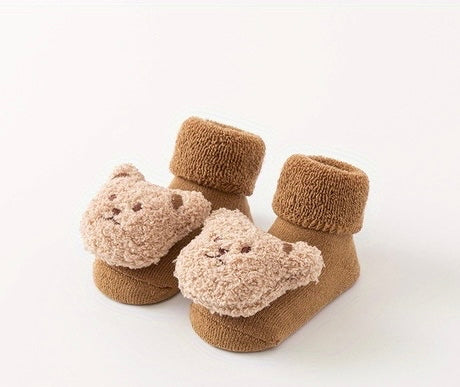 Teddy Bear Sock Booties- Caramel Colour