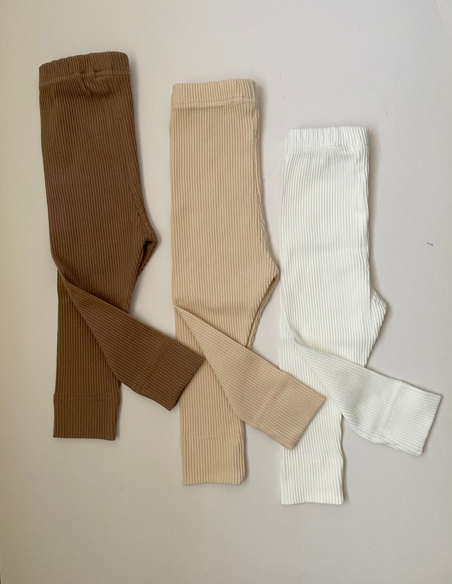 Baby/Toddler WHITE Cotton Ribbed Leggings for Boys and Girls