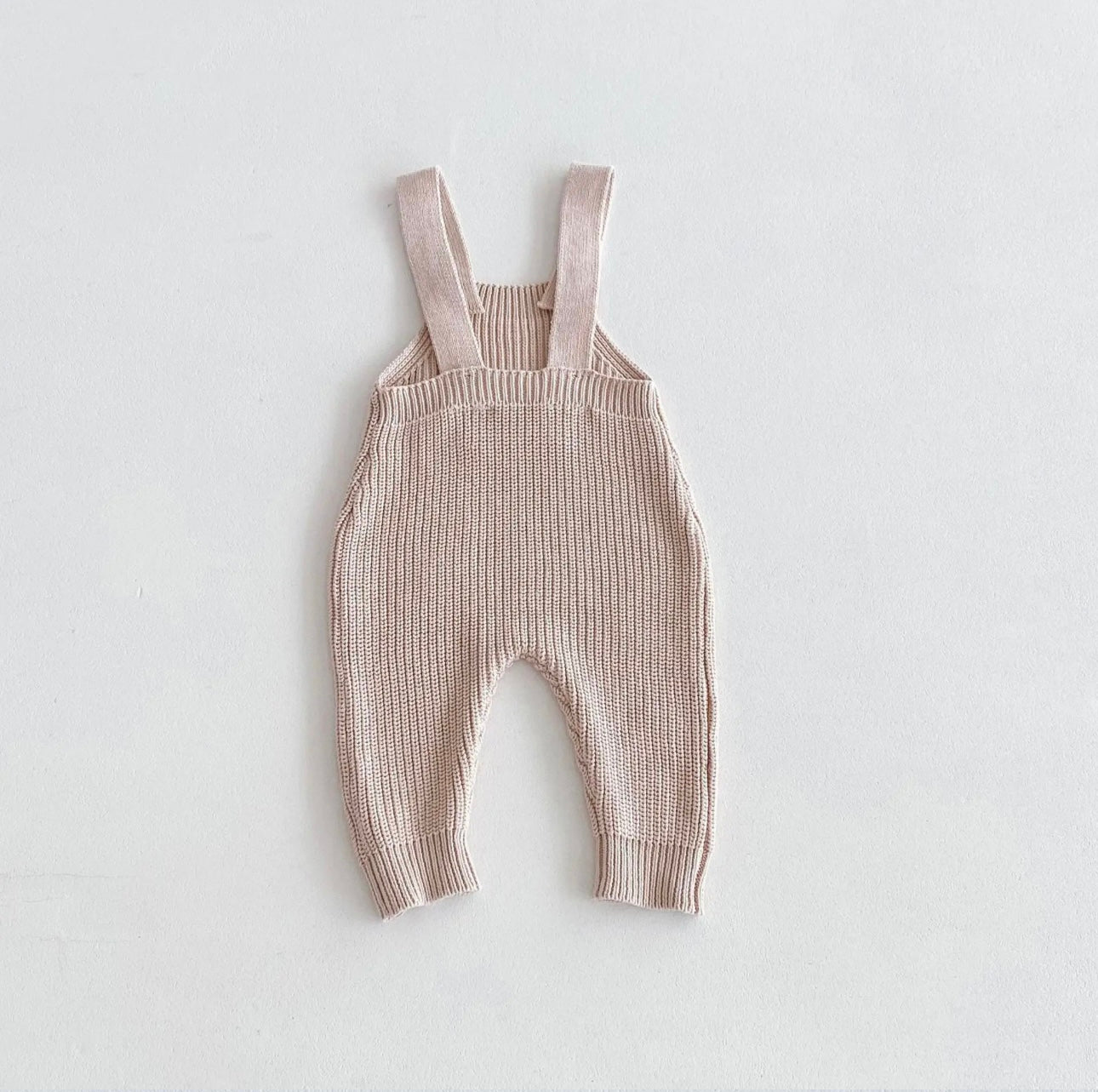 Beige Baby/Toddler Cotton Knitted Dungarees