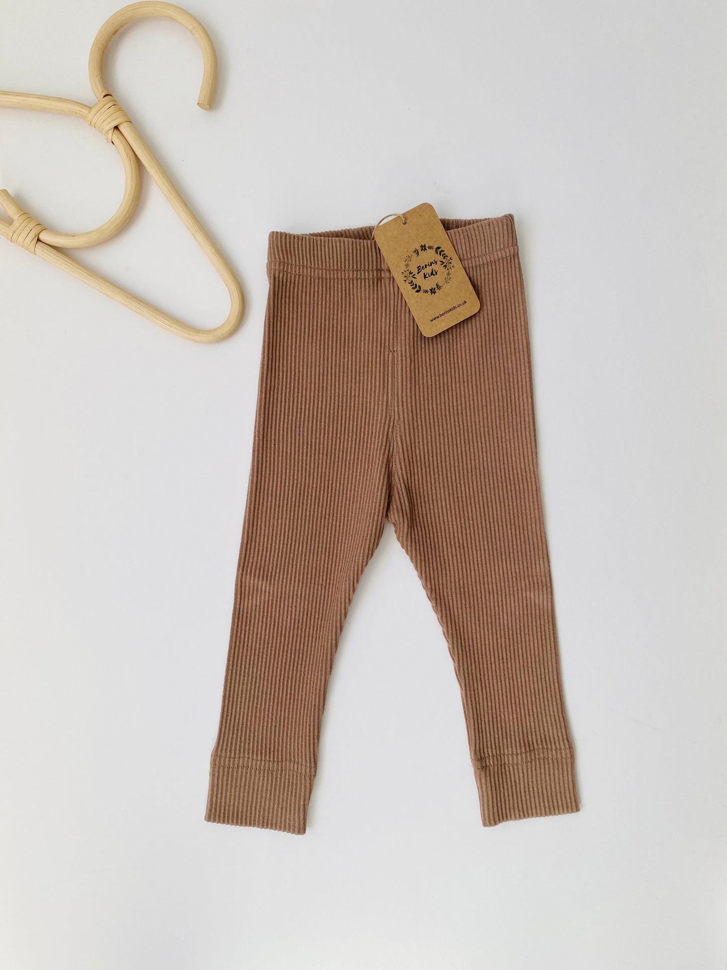 Baby/Toddler BROWN Cotton Ribbed Leggings for Boys and Girls