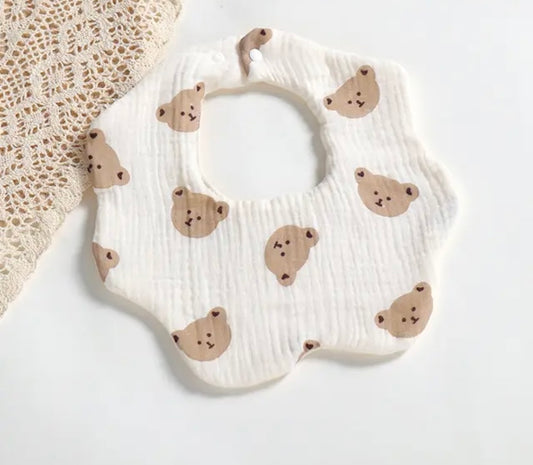 Baby/Toddler Bear Muslin Cotton Bib (Daisy)