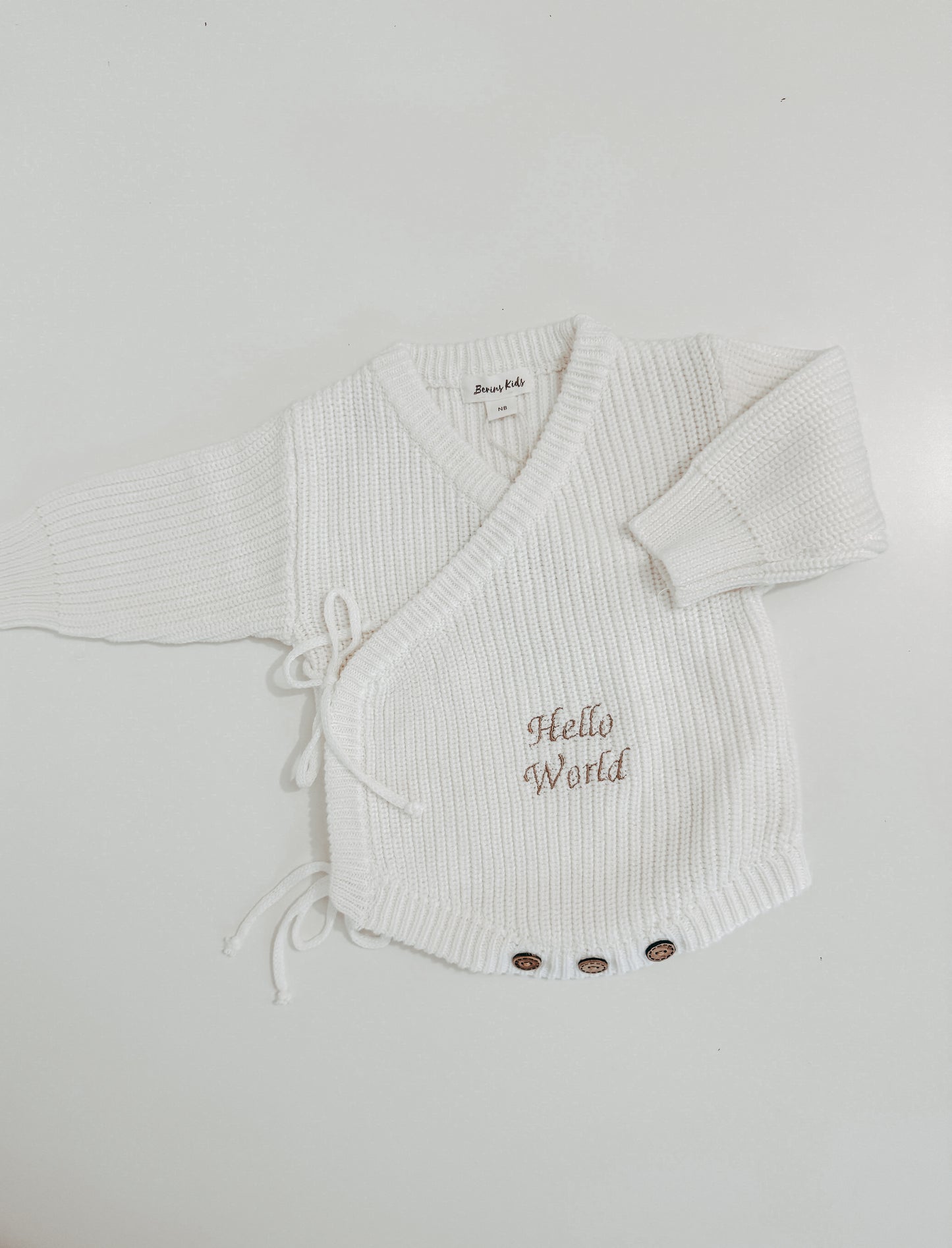EMBROIDERED-PERSONALISED Newborn  Baby Knit Cotton Rompers | Luxury Baby Cardigan | White Soft Cotton Romper