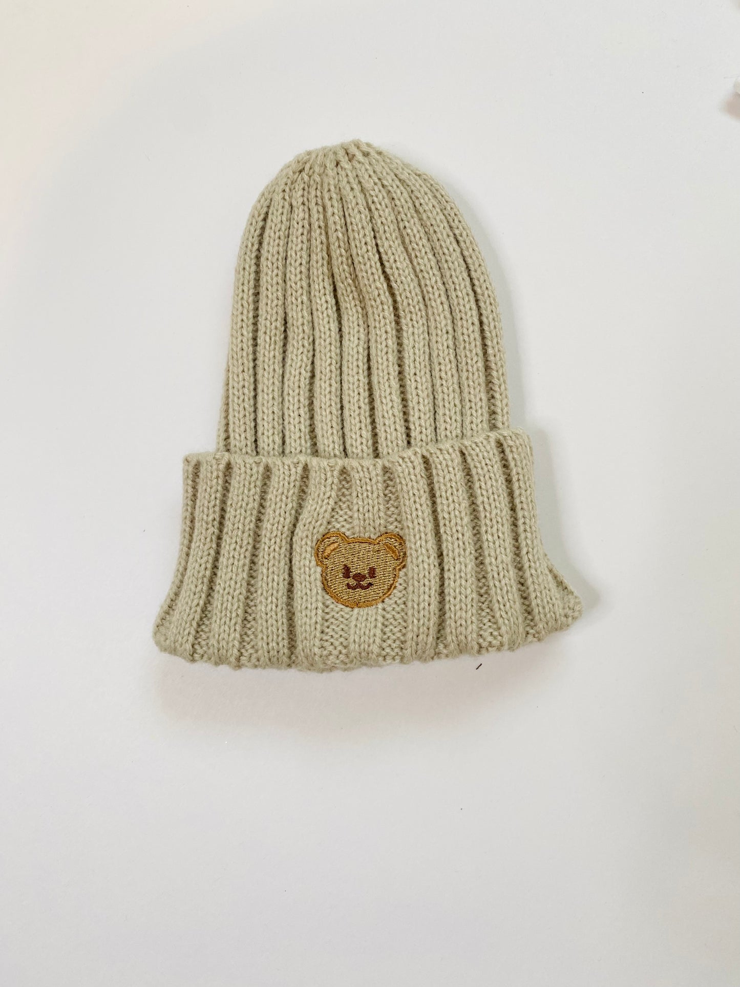 Baby/Kids BEIGE Knit Bear Hat | Autumn-Winter Hat for Boys/Girls