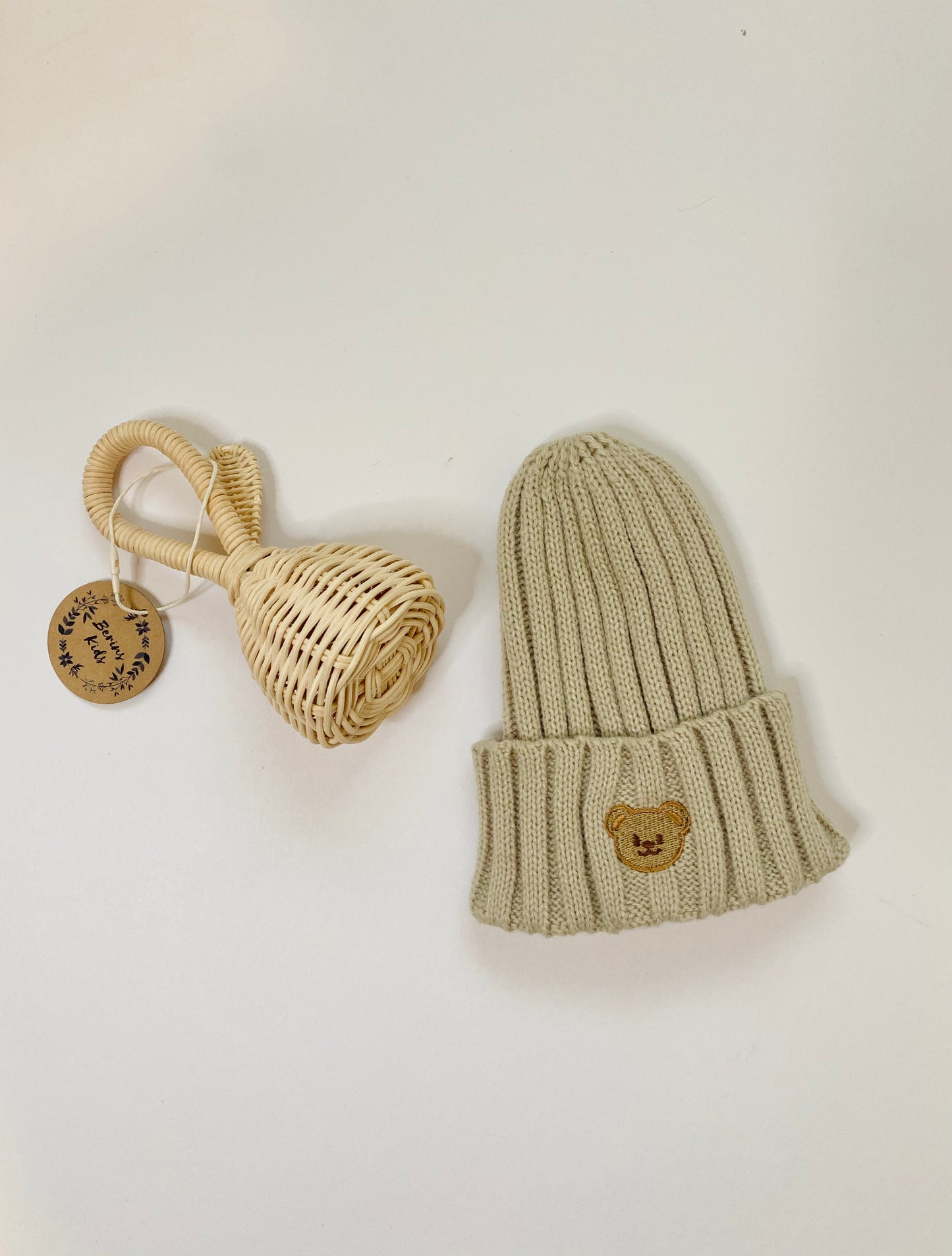 Baby/Kids BEIGE Knit Bear Hat | Autumn-Winter Hat for Boys/Girls