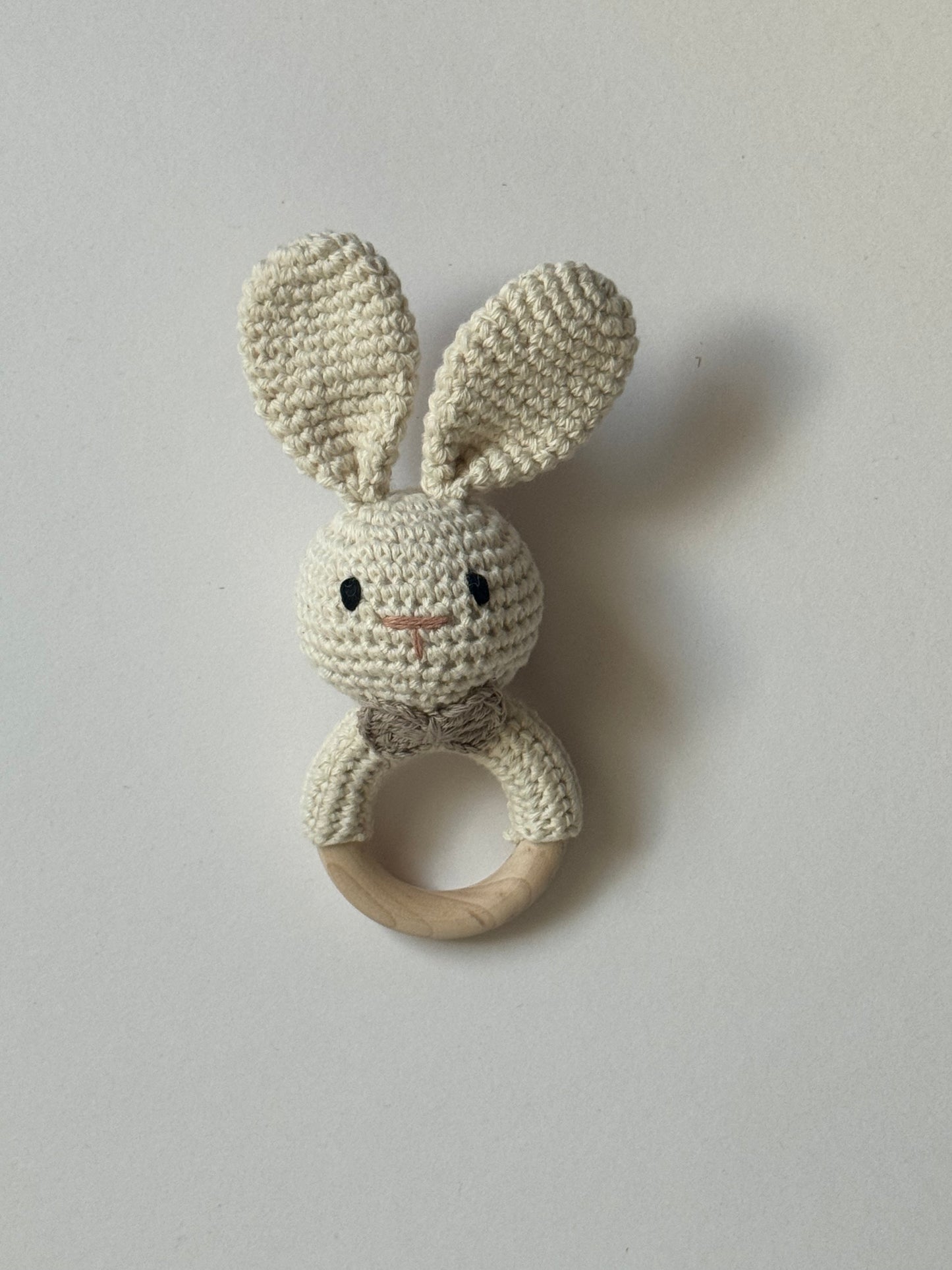 Handmade Bunny Baby Rattle, Crochet toys for baby/toddler