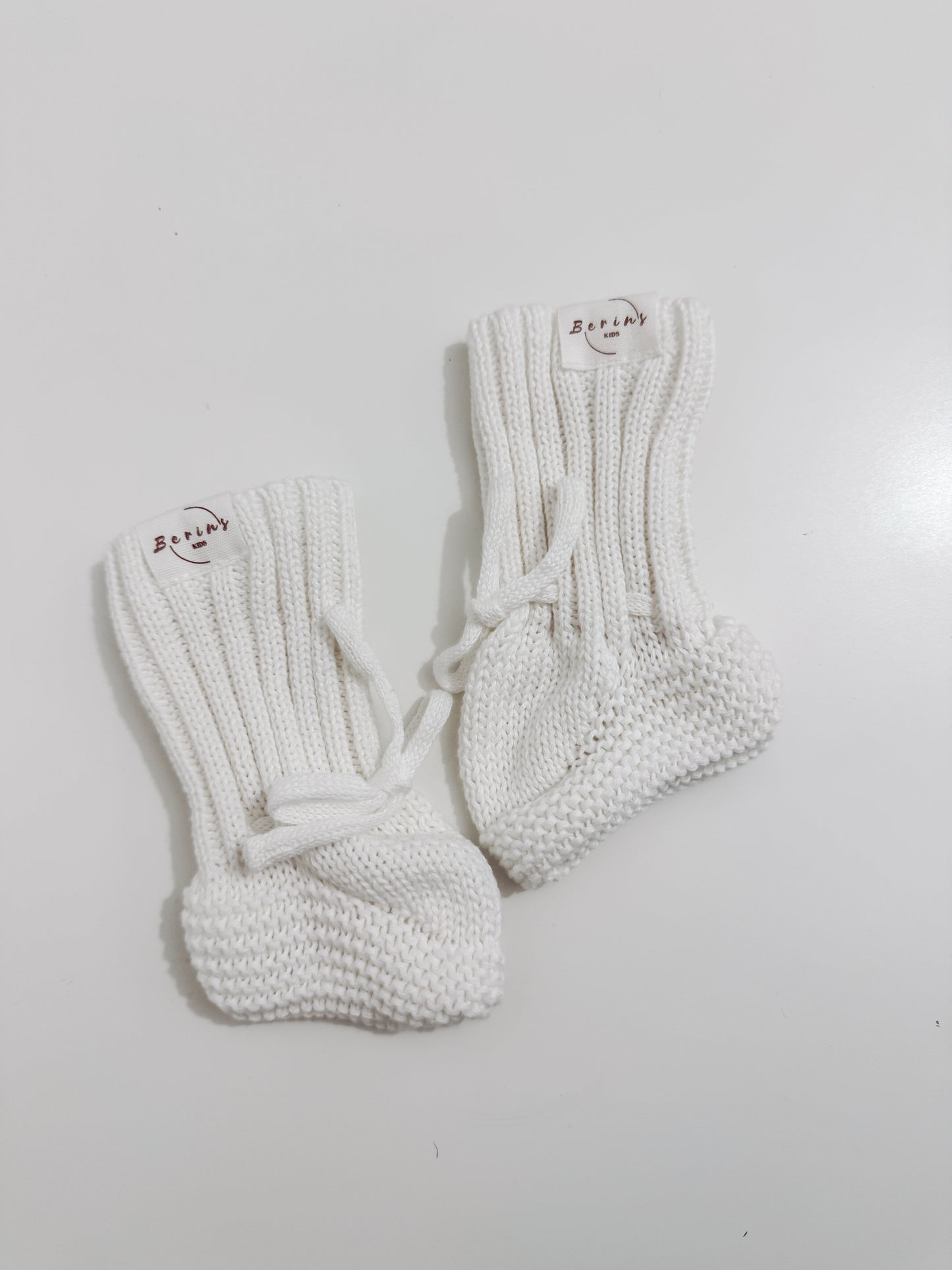 Newborn Baby Luxurious Knit Hat and Booties Set | Pink, White, Sage, Beige Socks, Pom Pom Beanie Hat