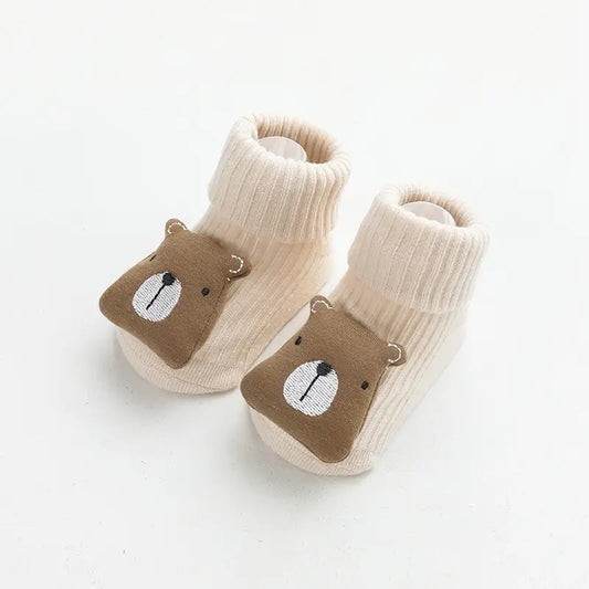 Cute Teddy Bear Socks - Beige Colour