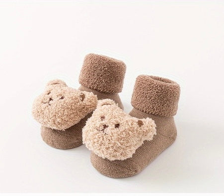 Teddy Bear Sock Booties- Brown Colour