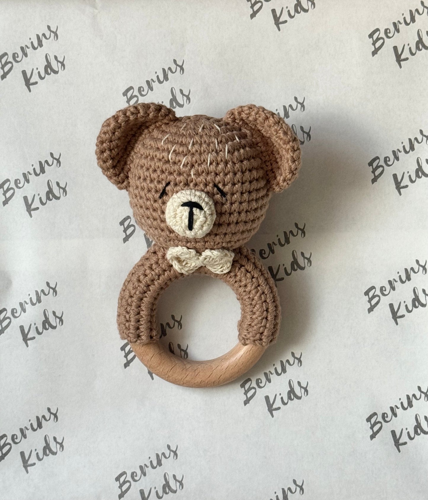 Handmade Bear Baby Rattle, Crochet toys for baby/toddler