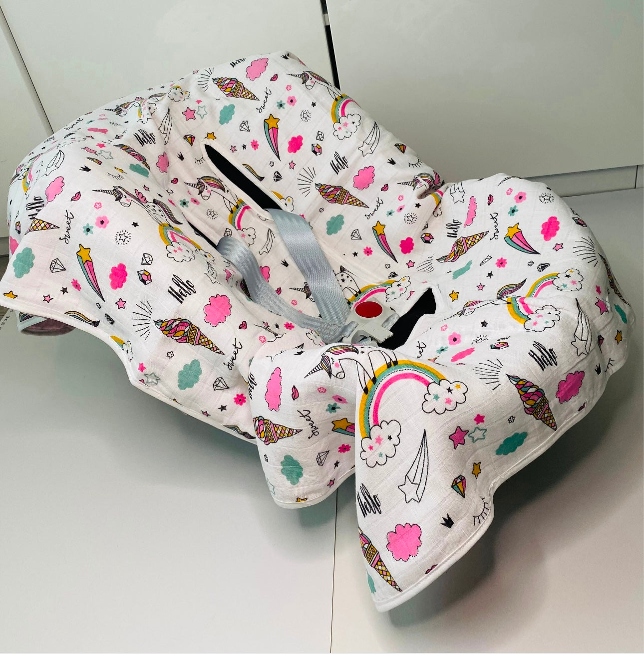 Baby Cotton Muslin Car Seat Cover